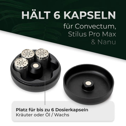 Dosier-Kapselmagazin Bundle - inkl. 6 Kapseln für Kräuter aus Edelstahl - für Convectum, Nanu &amp;amp; Stilus Pro Max