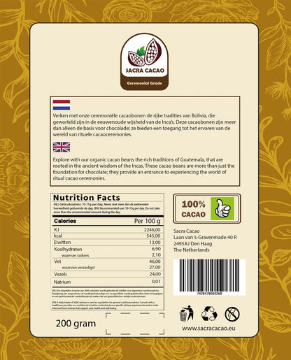 Kakaobohnen Raw Bolivien Zeremonielle Qualität (Sacra Cacao) 200 Gramm