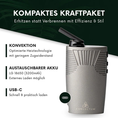 HIZEN Vaporizers Convectum Titanium Silver