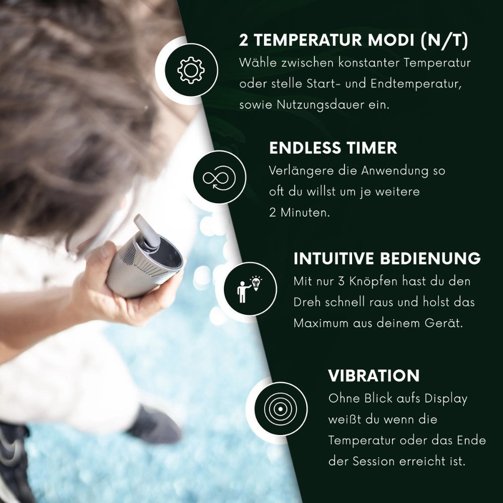 HIZEN Vaporizers Convectum Titanium Silver