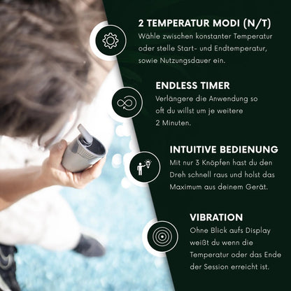 HIZEN Vaporizers Convectum Titanium Silver