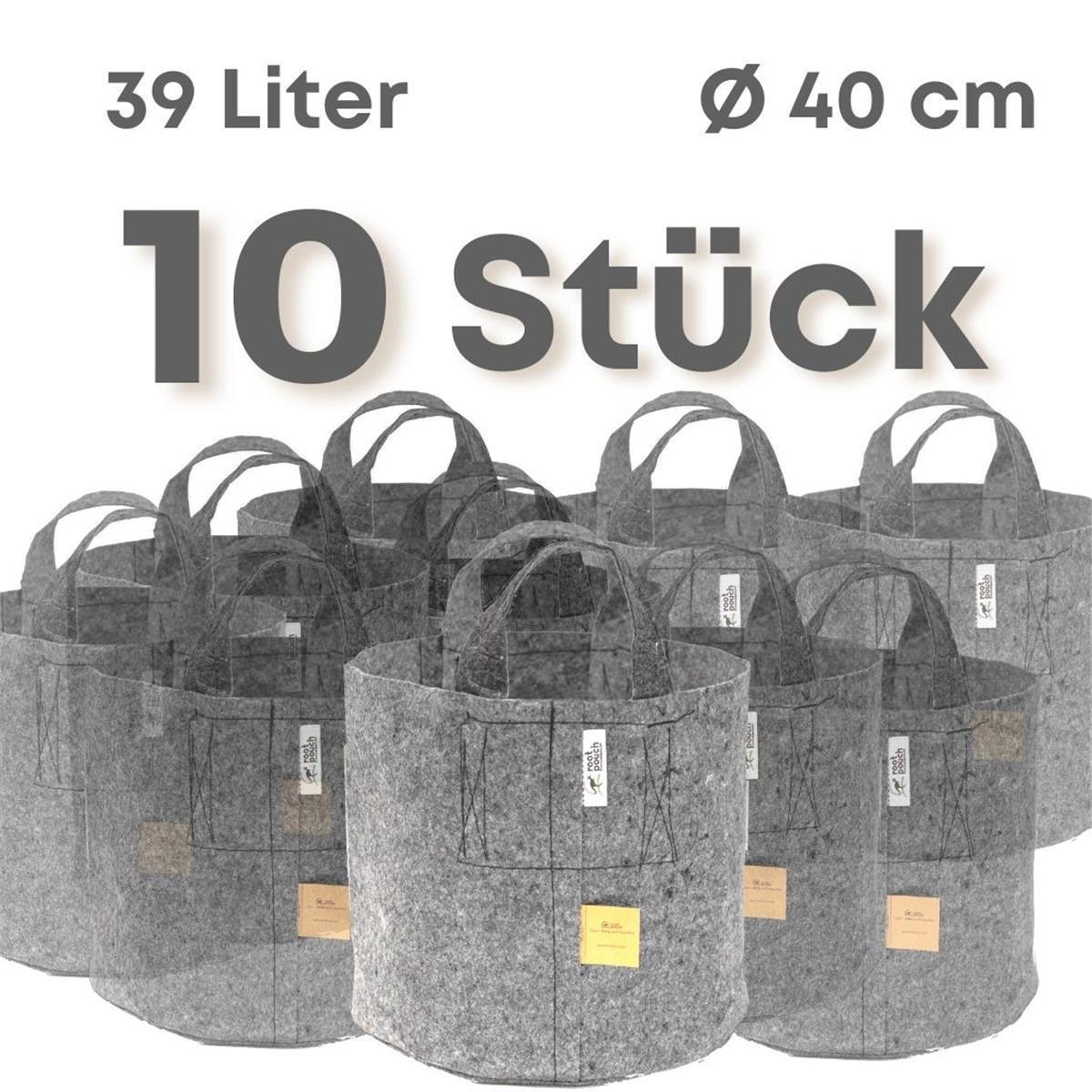 Pflanzsack | 39 Liter | grau | mit Griffen | Root Pouch